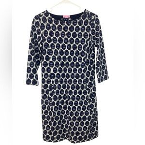 Lilly Pulitzer Jonah Sweater Dress Womens XSmall Blue Button Knit Short Preppy